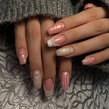 ніжний манікюр, святковий манікюр, манікюр 3d