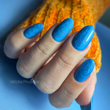 маникюр с рисунком, голубой маникюр