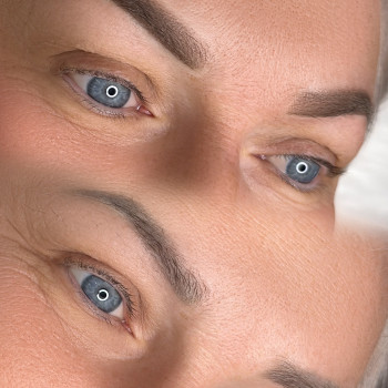 Оновлення перманентного макіяжу.Вирівняли форму оновили колір!