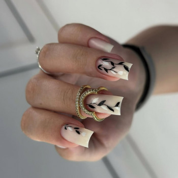 манікюр на квадратні нігті
, манікюр з листочками