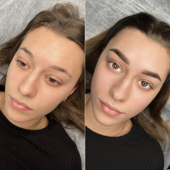 Брови сразу после процедуры✨