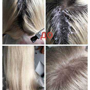   тотал, освітлення коріння кремом+ тонування всього волосся. Час 3.5 год. Вартість 1500 грн