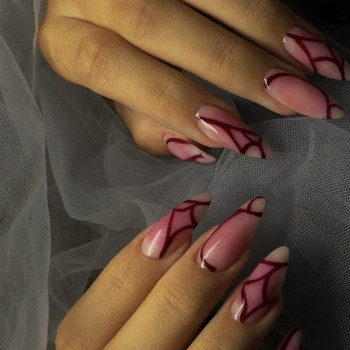 манікюр з малюнком
, бордовий манікюр