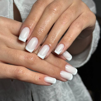 Нежный маникюр французский гель лак, фото - Салон красоты Fast Line Studio