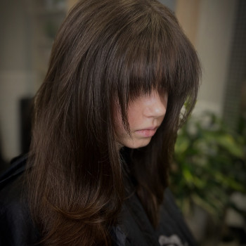 Стрижка каскад с челкой удлиненная челка по бокам, фото - Салон красоты Your Style