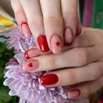 классический маникюр, красный маникюр, манік