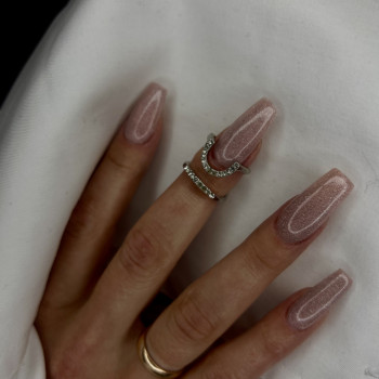 Нюдовый маникюр блестящий, фото - Мастер маникюра Катерина Віталіївна Трегуб