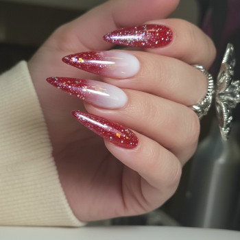 Нарощення зі святковим дизайном + градієнт