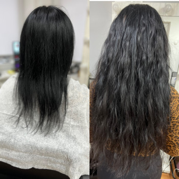 Нарощування волосся на капсули 
Хвилясте волосся