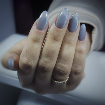 Новогодний маникюр нежный наращивание ногтей, фото - Салон красоты Marlen