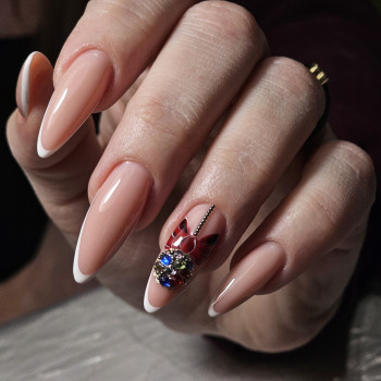 Новогодний маникюр с рисунком зима, фото - Мастер маникюра Яна Карпенко