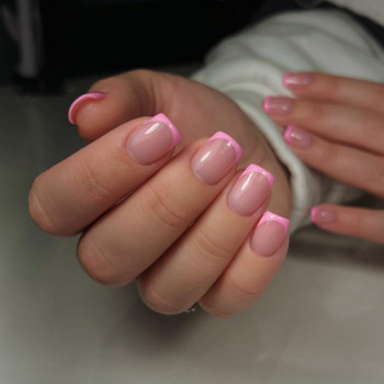 розовый маникюр, френч маникюр