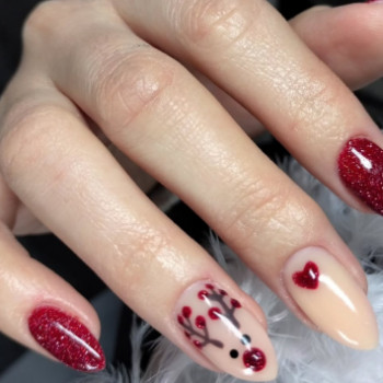 новорічний манікюр, манікюр зима, манікюр олені