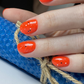 манікюр на короткі нігті, помаранчевий манікюр