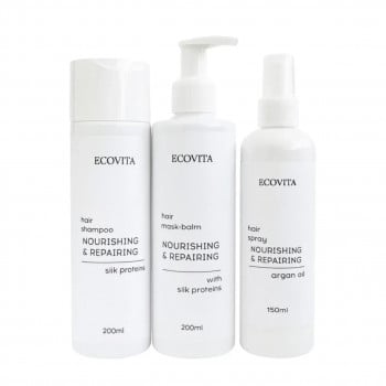 Комплексний набір для живлення та відновлення волосся з протеїнами шовку Ecovita