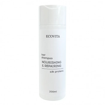 Шампунь для живлення і відновлення волосся з протеїнами шовку Hair nourishment & repair shampoo Ecovita