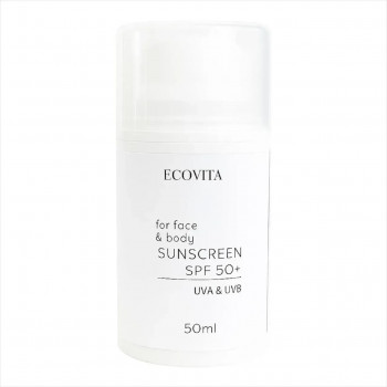 Сонцезахисний крем для обличчя та тіла SPF50+ UVA + UVB 50мл Ecovita