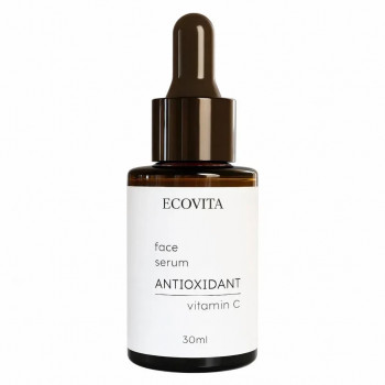 Сироватка для обличчя “Вітамін С + Антиоксидантний захист” для сяяння та рівного тону Face serum antioxidant vitamin C Ecovita