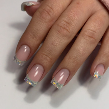 Арт френч, нарощування нігтів гелем, фото - Мастер маникюра Антоніна Германчук