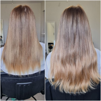 голливудское наращивание на косичку, трессовое наращивание, пришивание трессов