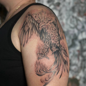 Тату мужские на плече орел, фото - Тату салон МОЖНА ТАТУ