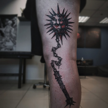 Тату для хлопців на нозі, фото - Тату майстер Ірина Собко