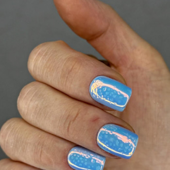 Блакитний манікюр перламутровий, фото - Майстер манікюру Анастасія Котуленко