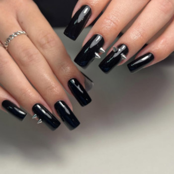 чорний манікюр, манікюр 3d