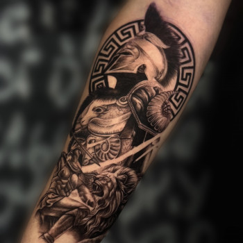 Спартанець гладіатор, фото - тату салон TATTOO LAMARCH