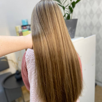 мелірування, довге волосся