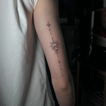 Тату солнце луна, фото - Тату салон TATTOO LAMARCH