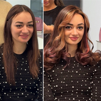 Контуринг+часткове стрічкове нарощення для густини