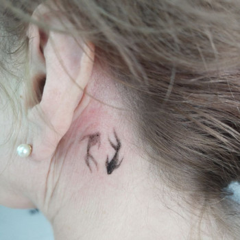 Тату риба за вухом, фото - Тату майстер Аліна Оскома