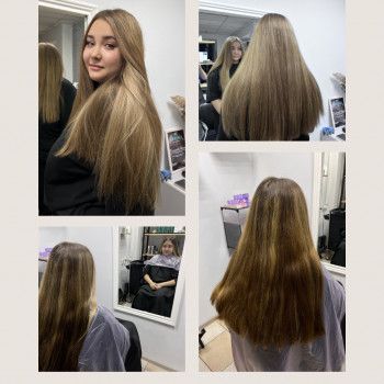 Корекція рельєфного блонду на меньш виразний малюнок+контурінг+догляд