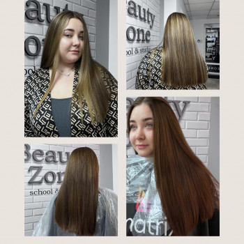 Рельєфний блонд+контурінг на фарбоване волосся