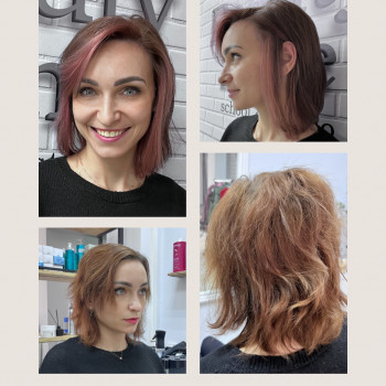 Ніжний кольоровий контурінг+тонування полотна+догляд