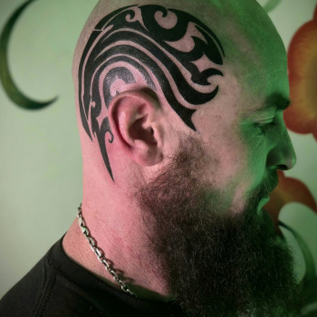 Мужские на голове, фото - тату мастер Людмила Сурченко