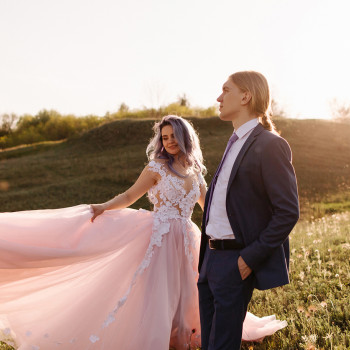 Фотосесія на природі весільна заході сонця, фото - Весільний фотограф Анна Шаульська