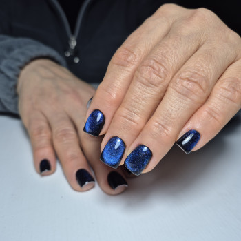  #гарнийманікюр #синійманікюр #кошачеоко #комбіманік #