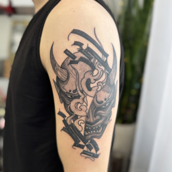 Тату на плечі демон, фото - Тату майстер Світлана Тімошенко