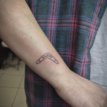 Надпись мини, фото - тату мастер Ірина Собко