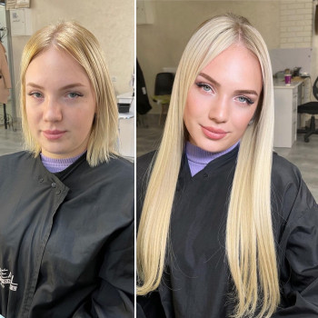 стрічкове нарощення+total blond