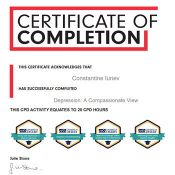 Derby University for Depression therapy, фото - психолог Костянтин Юр'єв