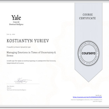 Yale University for Managing Emotions and stress studying, фото - психолог Костянтин Юр'єв