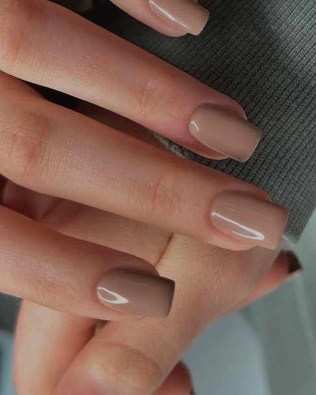 Бежевий манікюр на квадратні нігті середні, фото - Майстер манікюру Лариса Турова