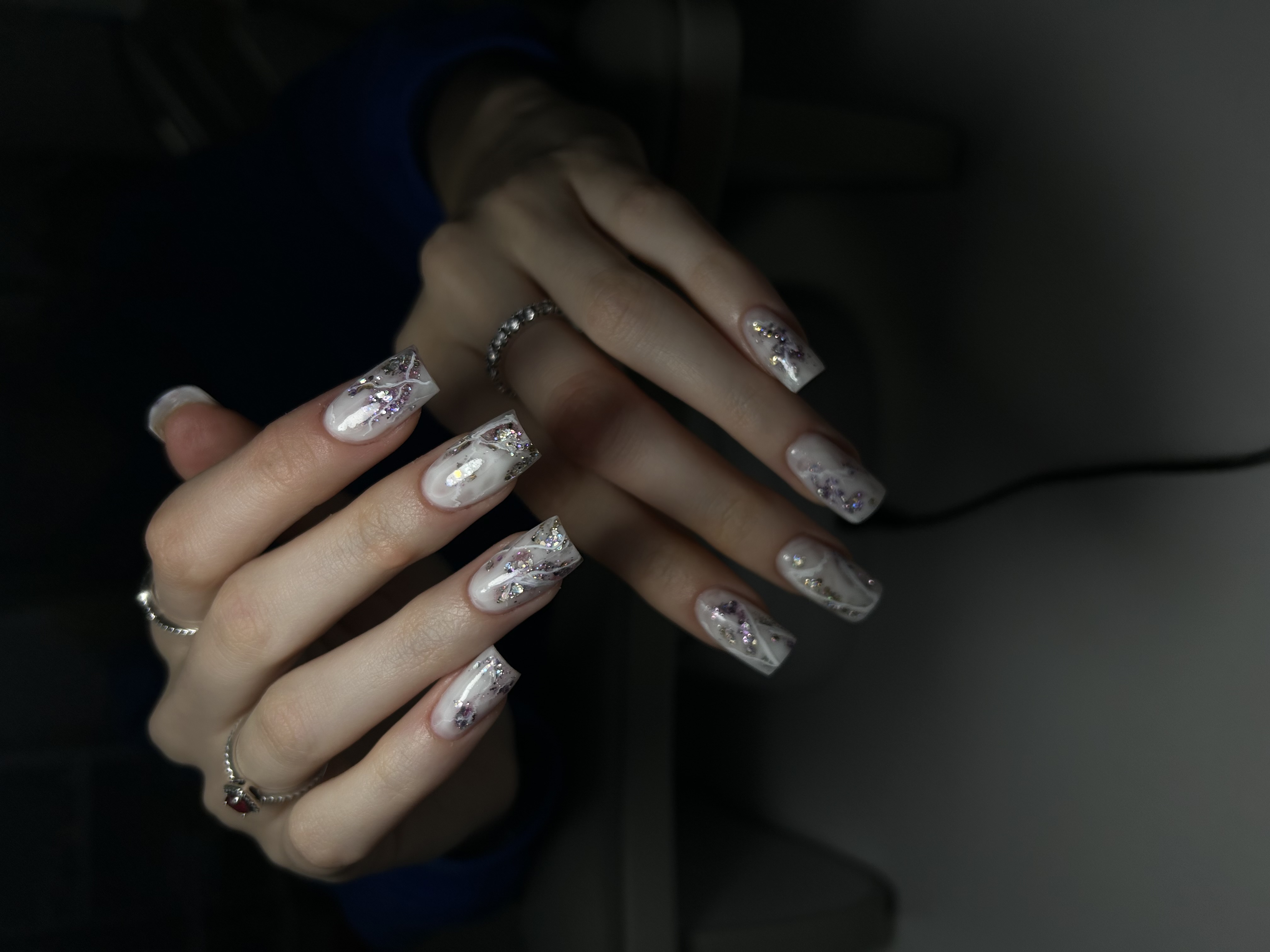 Нюдовий манікюр на квадратні нігті блискучий, фото - Майстер манікюру Еліна Ківа