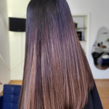 Стрижка на довге волосся кератинове вирівнювання, фото - Перукар Христина Лебедєва