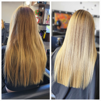 Стрижка на довге волосся кератинове вирівнювання, фото - Перукар Христина Лебедєва