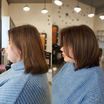 Стрижка каре з чолкою, фото - Перукар Христина Лебедєва