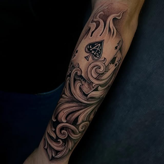 Для хлопців на передпліччі чорно-білі, фото - Тату салон TATTOO LAMARCH
